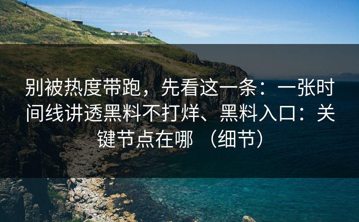 别被热度带跑,先看这一条:一张时间线讲透黑料不打烊、黑料入口:关键节点在哪 (细节) 别被热度带跑,先看这一条:一张时间线讲透黑料不打烊、黑料入口:关键节点在哪 (细节)