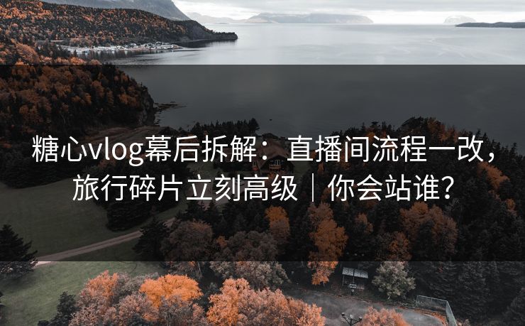 糖心vlog幕后拆解：直播间流程一改，旅行碎片立刻高级｜你会站谁？